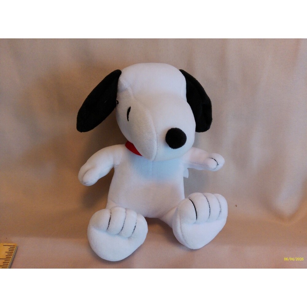 Peanuts Snoopy Plush Stuffed Animal 8" White Dog Red Colla